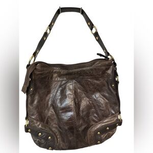 Tasche Y2K brown leather hobo shoulder bag